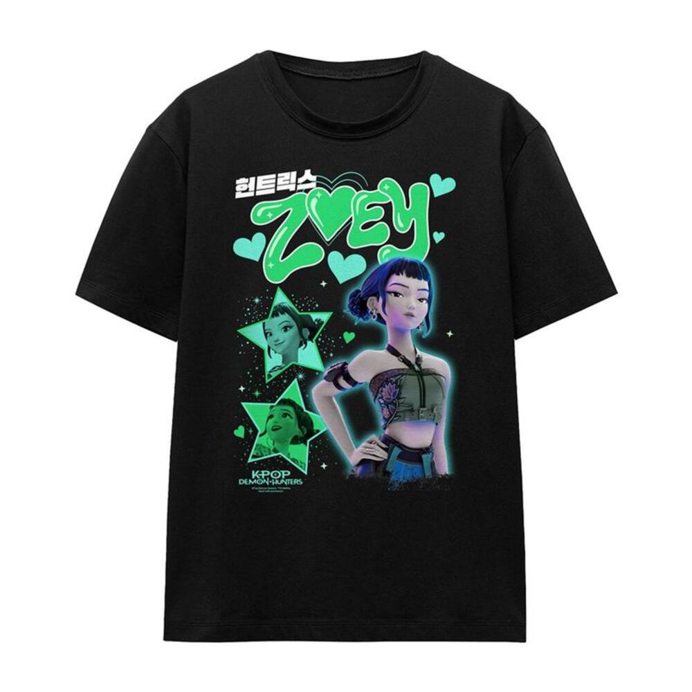 K-Pop Demon Hunters Womens/Ladies Huntrix Zoey Popstar T-Shirt / Black